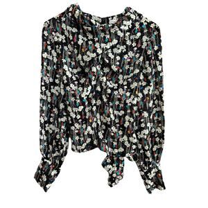 Topshop Blouse Size 12 Tie At Back 4 Button Cuff